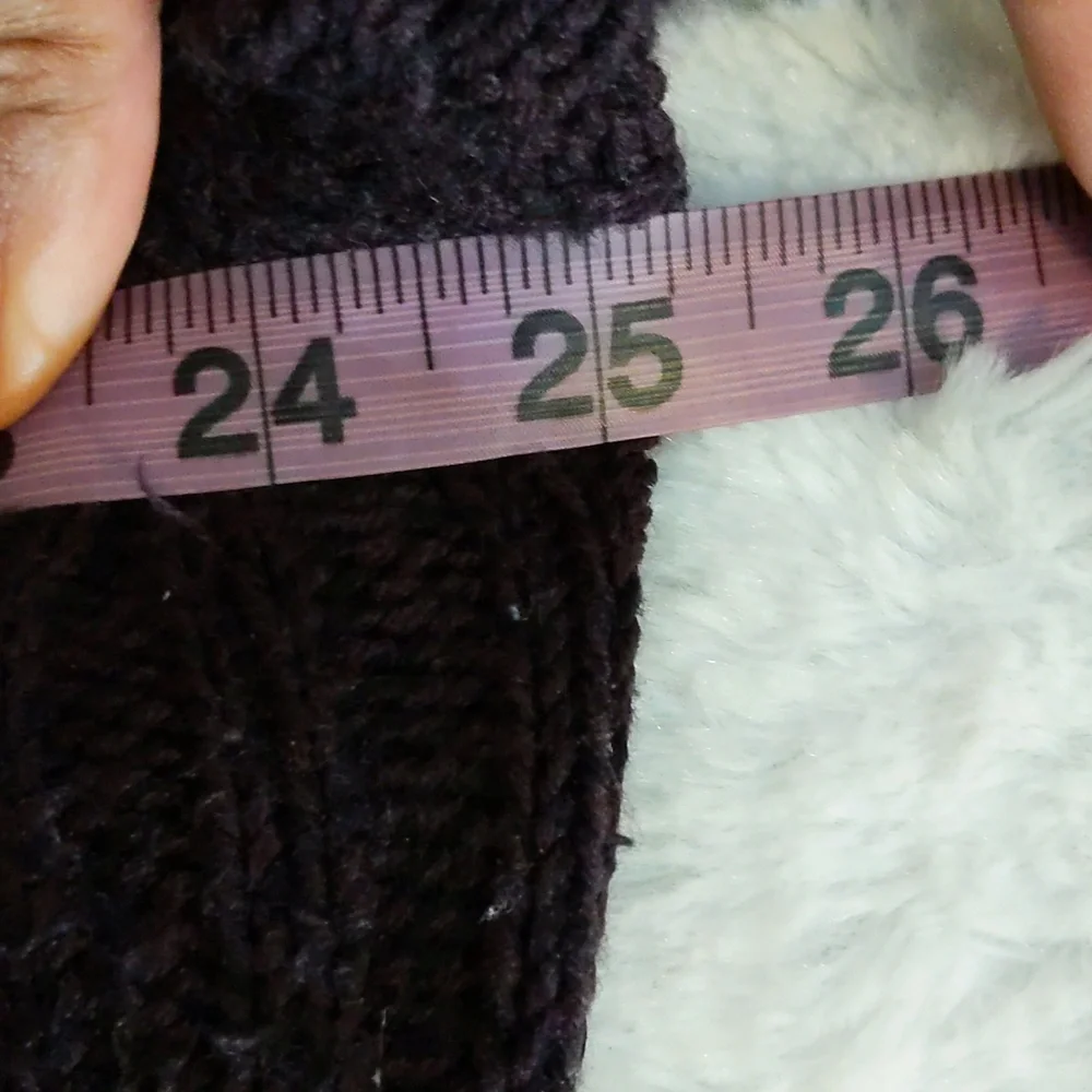 GeorgelPurple Turtleneck Sweater Dress With Cold Shouldered Sleeve Acrylic Blend - Picture 10 of 14